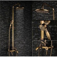 Gowe Laiton antique support mural pluie Set robinet de douche baignoire robinet mitigeur pour colonne de douche B01D7DBAQO